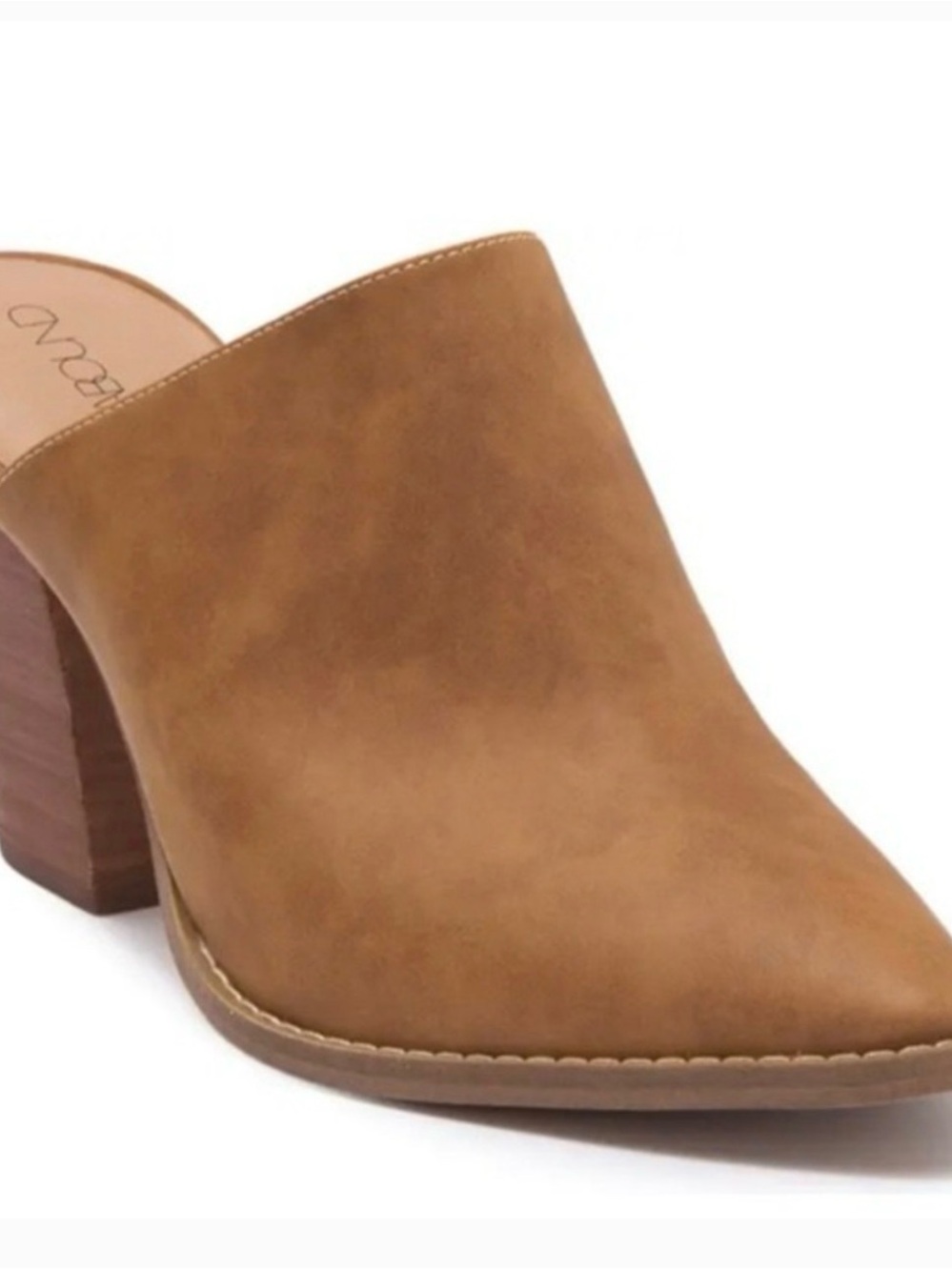 ABOUND Maya Brown Block Heel Pointed Toe Mule Slip On‎ Shoes Size 9